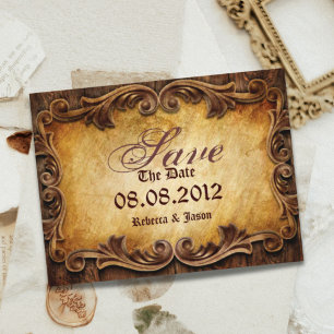 Élégant faire-part de mariage western vintage
