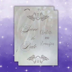 Élégant Faire-Part de Nacre Lilac/Gris