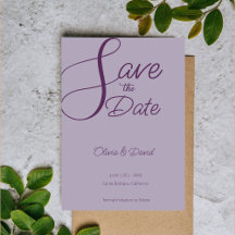 Élégant faire-part de Save the Date lilas