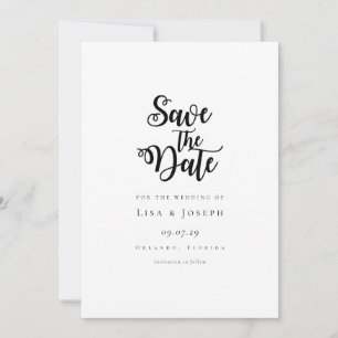 Élégant Faire-part noir et blanc Save the Date
