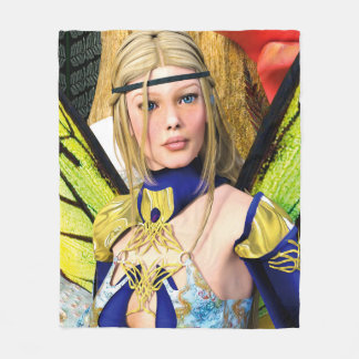 Elegant Fairy Butterfly Fantasy Portrait Fleecedecke
