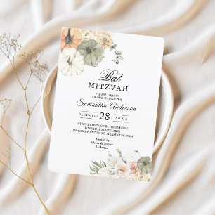 Elegant Fall Bat Mitzvah Einladung   Aquarell
