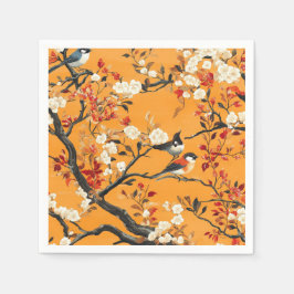 Elegant Fall Chinoiserie Paper Plate Serviette