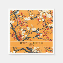 Elegant Fall Chinoiserie Paper Plate Serviette