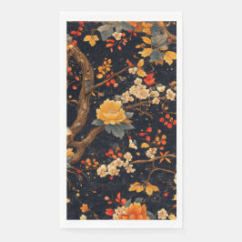 Elegant Fall Chinoiserie Paper Plate Serviette
