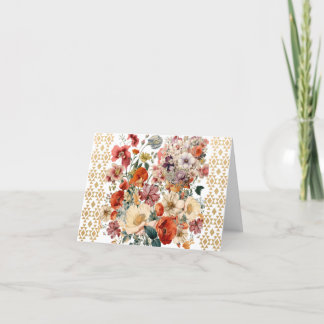Elegant Fall Floral Bouquet geklappt Dankeschön Ka Dankeskarte