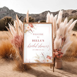 Elegant Fall Floral Bridal Shower Welcome Sign Poster