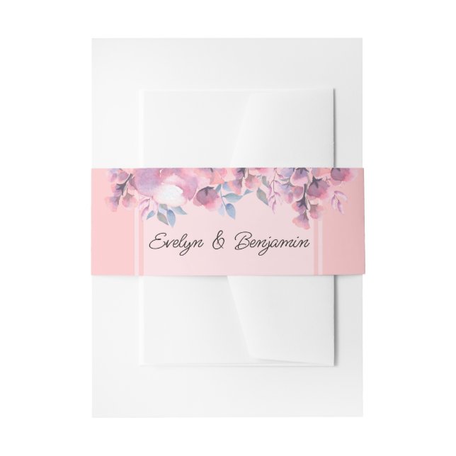 Elegant, Fall Floral, Dusty Rose Hochzeit Einladungsbanderole (Vorderseite Beispiel)