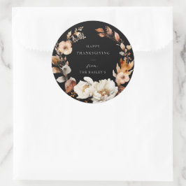 Elegant Fall Floral  Runder Aufkleber