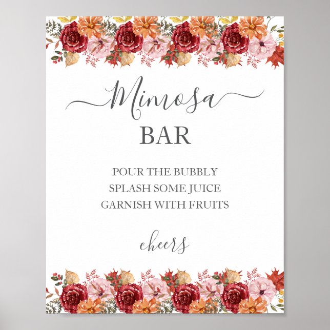 Elegant Fall Leaves Autumn Wedding  Poster (Vorne)