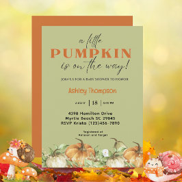 Elegant Fall Pumpkin Baby Shower Einladung