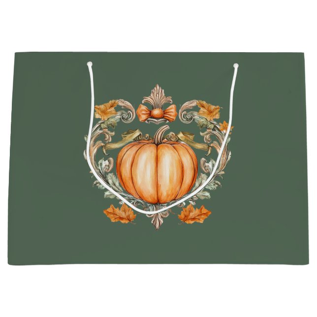 Elegant Fall Pumpkin Große Geschenktüte (Vorderseite)