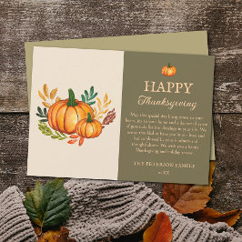 Elegant Fall Pumpkin Happy Thanksgiving Card Einladung