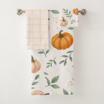  Elegant Fall Pumpkins Leaves Watercolor Pattern