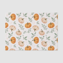  Elegant Fall Pumpkins Leaves Watercolor Pattern