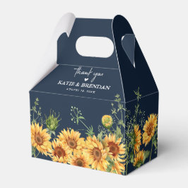 Elegant Fall Sunflower & Navy Vielen Dank für Ihre Geschenkschachtel