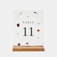 Elegant Fall Wildblume Hochzeit Tischnummer #10