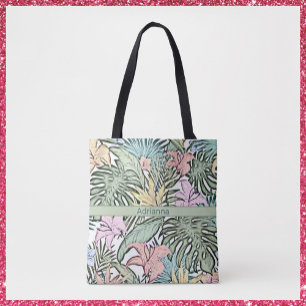 Elegant farbenfroh tropische Flora Tasche