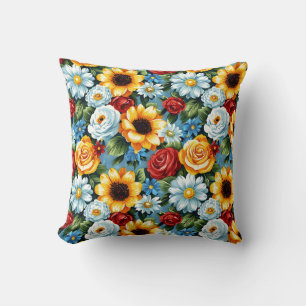 Elegant Farbige Stylische Romantische Blumige Chic Kissen