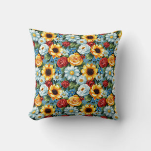 Elegant Farbige Stylische Romantische Florale Chic Kissen