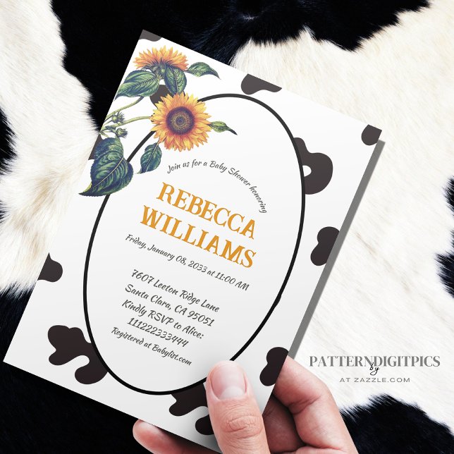Elegant Farm Sunflower Floral Baby Shower Einladung (Von Creator hochgeladen)