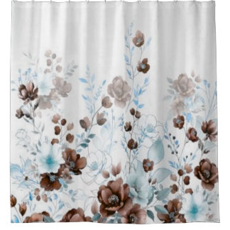 Elegant Farmhouse Floral Duschvorhang
