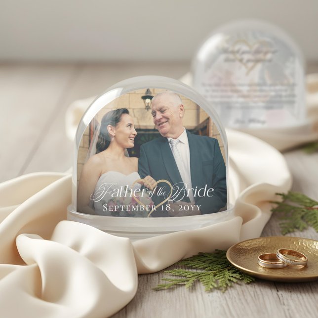 Elegant Father of the Bride Photo Memory Keepsake Schneekugeln (Elegant Father of the Bride Photo Memory Keepsake Snow Globe)