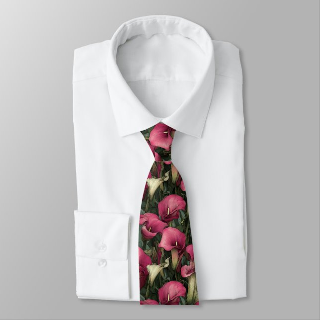 Elegant Fathers Day Calla Lilies Krawatte (Gebunden)