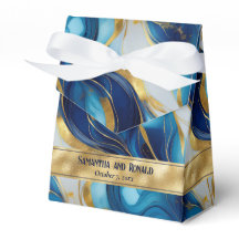Elégant Faux Gold, Bleu & Marbre blanc Ballotins