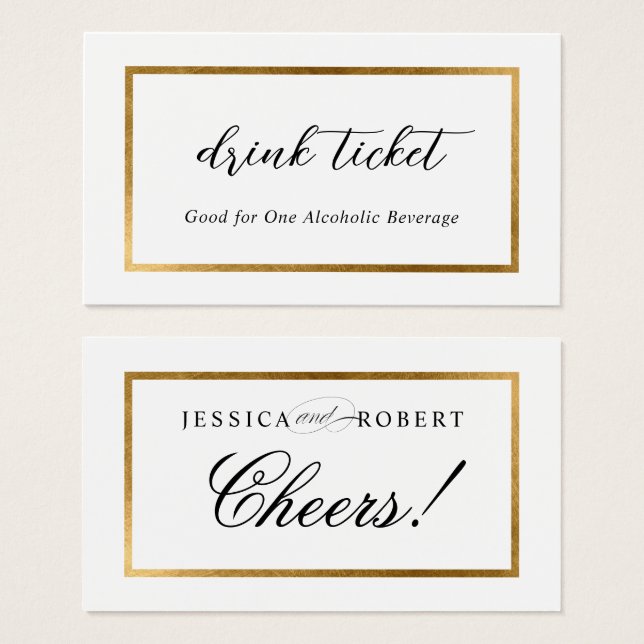 Elégant Faux Gold Border Drick (Devant & derrière)