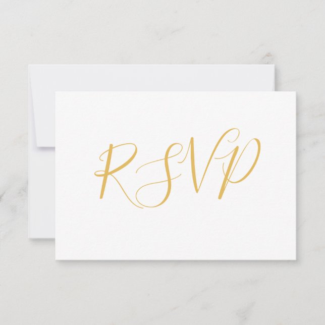 Élégant Faux Gold Foil | Carte postale RSVP de mar (Devant)