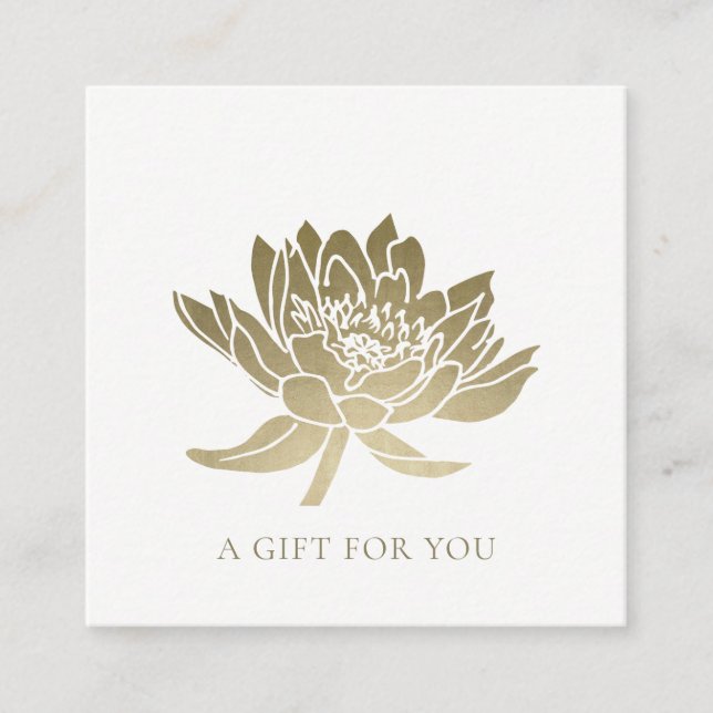 ÉLÉGANT FAUX GOLD LOTUS FLORAL CADEAU CERTIFICAT (Devant)