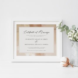 Elegant Faux Gold Marriage Certificate Poster