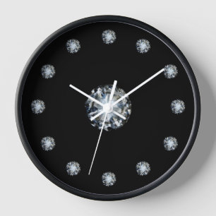 Élégant Faux Rhinestone Bijou Décor Horloges