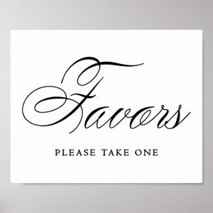 Elégant Faveurs Script noir   Tableau horizontal