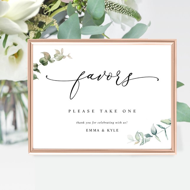 Elegant Favors Eukalyptus Greenerity Wedding Sign Poster (Von Creator hochgeladen)