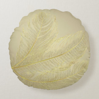 Elegant Feather Design For Luxurious Celebrations Rundes Kissen