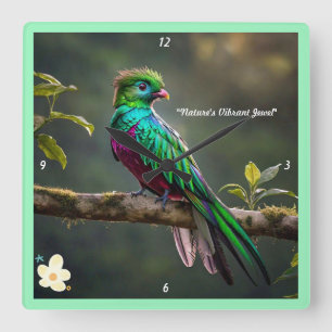 "Elegant Feathers" Quadratische Wanduhr