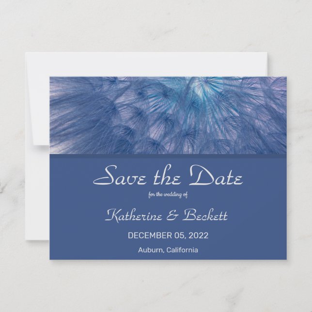 Elegant Feathers Save the Date Einladung (Vorderseite)