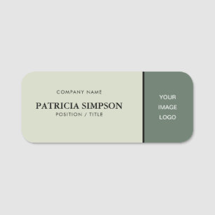 Elegant Feminine Beige Ecru und Sage Green: Einzig Namensschild