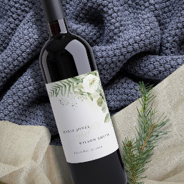 Elegant Fern Eukalyptus Greenerenerage Foliage Wed Weinetikett