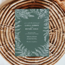 Elegant Fern Leaf Botanical Sage Green Wedding