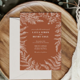 Elegant Fern Leaf Botanische Hochzeit Einladung