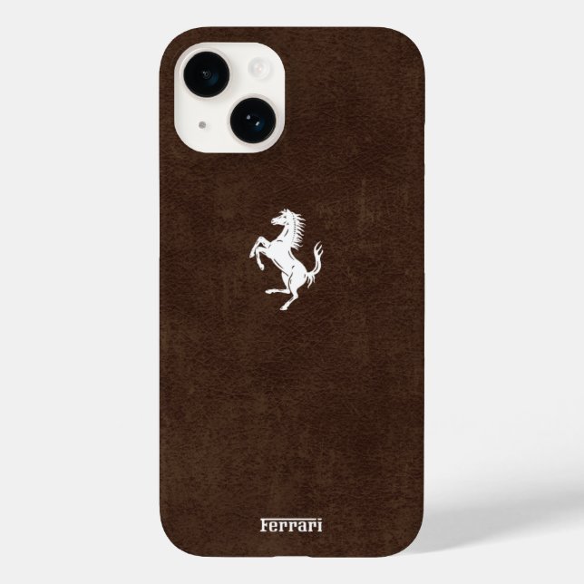 Elegant Ferrari Leather Case-Mate iPhone 14 Hülle (Rückseite)