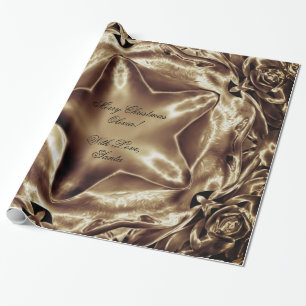 Elegant Festive Brown Weihnachtsstar Chic Geschenkpapier