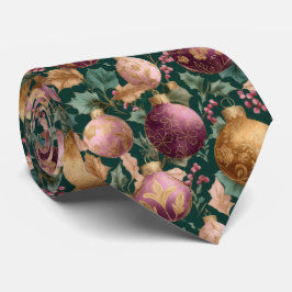 Elegant Festive Christmas Baubles Pattern  Krawatte