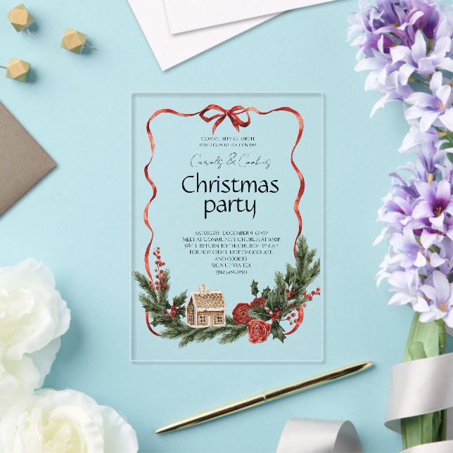 Elegant Festive Christmas Party Acryleinladungen (In Situ (Hochzeit))
