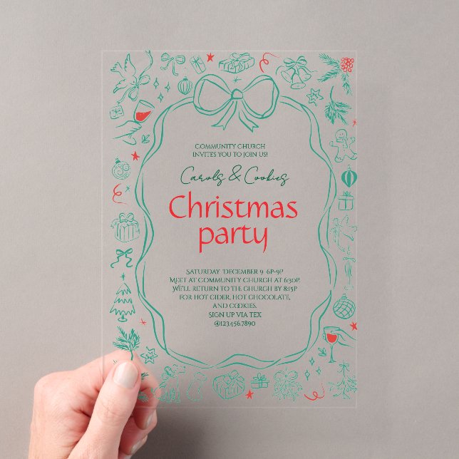 Elegant Festive Christmas Party Invitation Acryleinladungen (Insitu (Handheld))