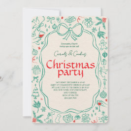 Elegant Festive Christmas Party Invitation Einladung