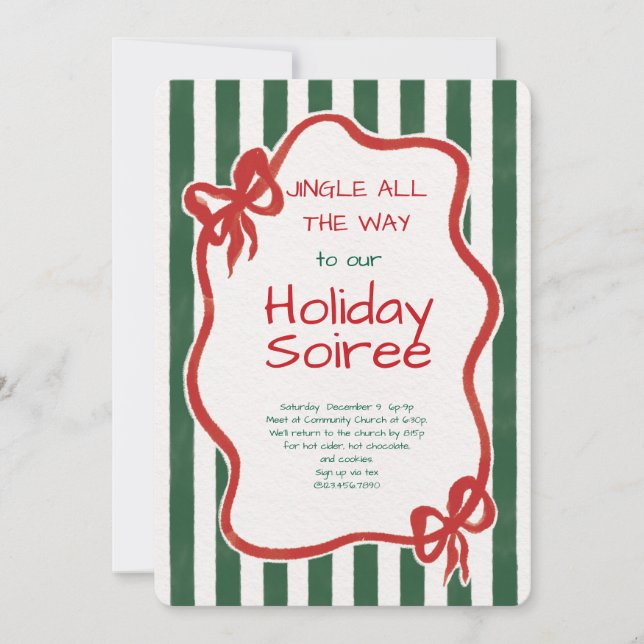 Elegant Festive Christmas Party Invitation Einladung (Vorderseite)